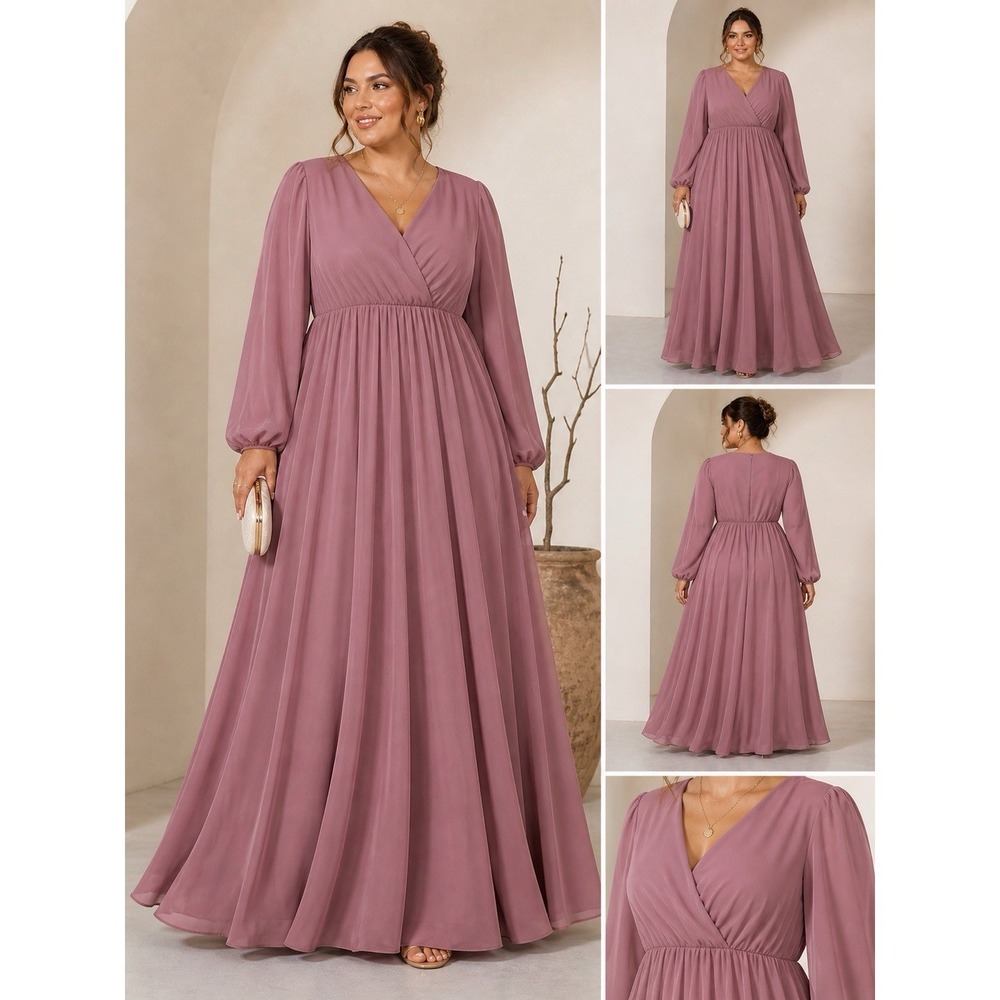 JJ's House Womens 12 Bridesmaid Dress Desert Rose Prom Formal Maxi Side Slit NWT